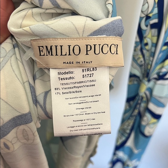 Emilio Pucci Multicolor Long Sleeve Dress, sz 10 US. Signed geometric, classic. - Picture 4 of 5